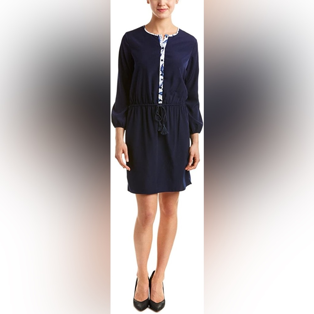 Shoshanna navy blue Henrietta Shirtdress size 2